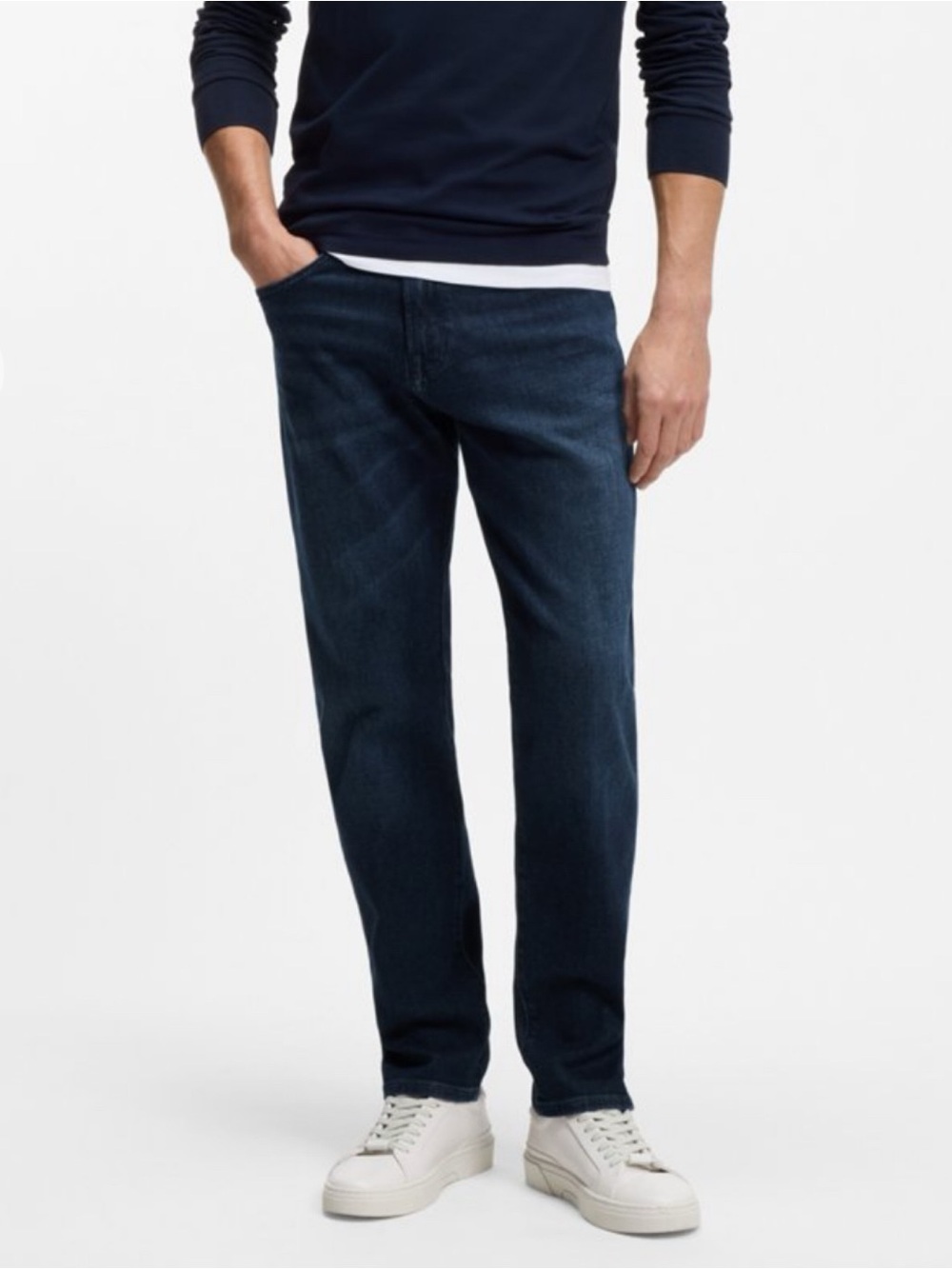 Boss Hugo Boss Maine Regular-Fit Jeans In Blue Comfort-Stretch Denim